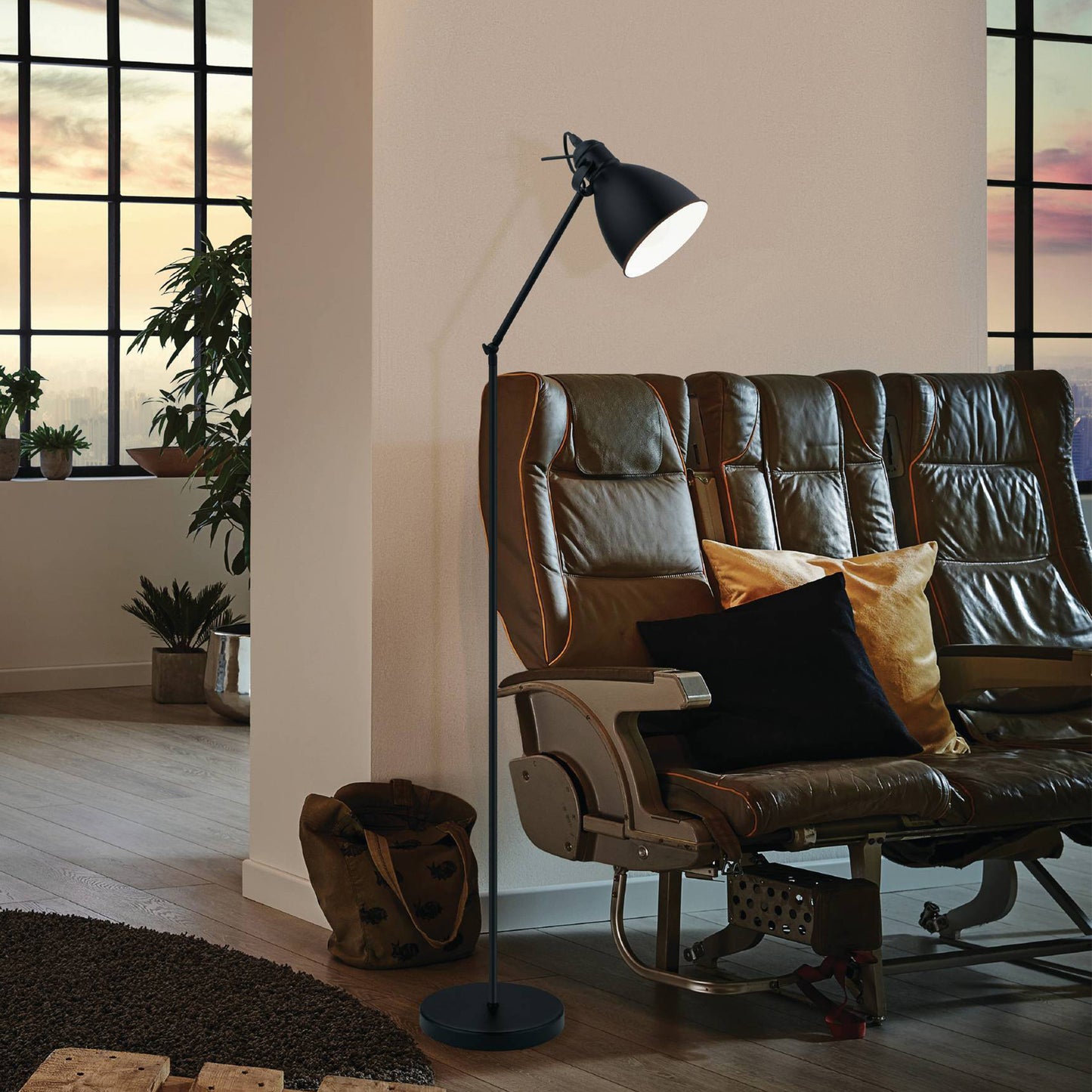 Priddy Black Floor Lamp
