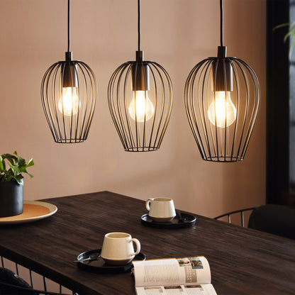 Newtown 3-Light Black Linear Ceiling Pendant
