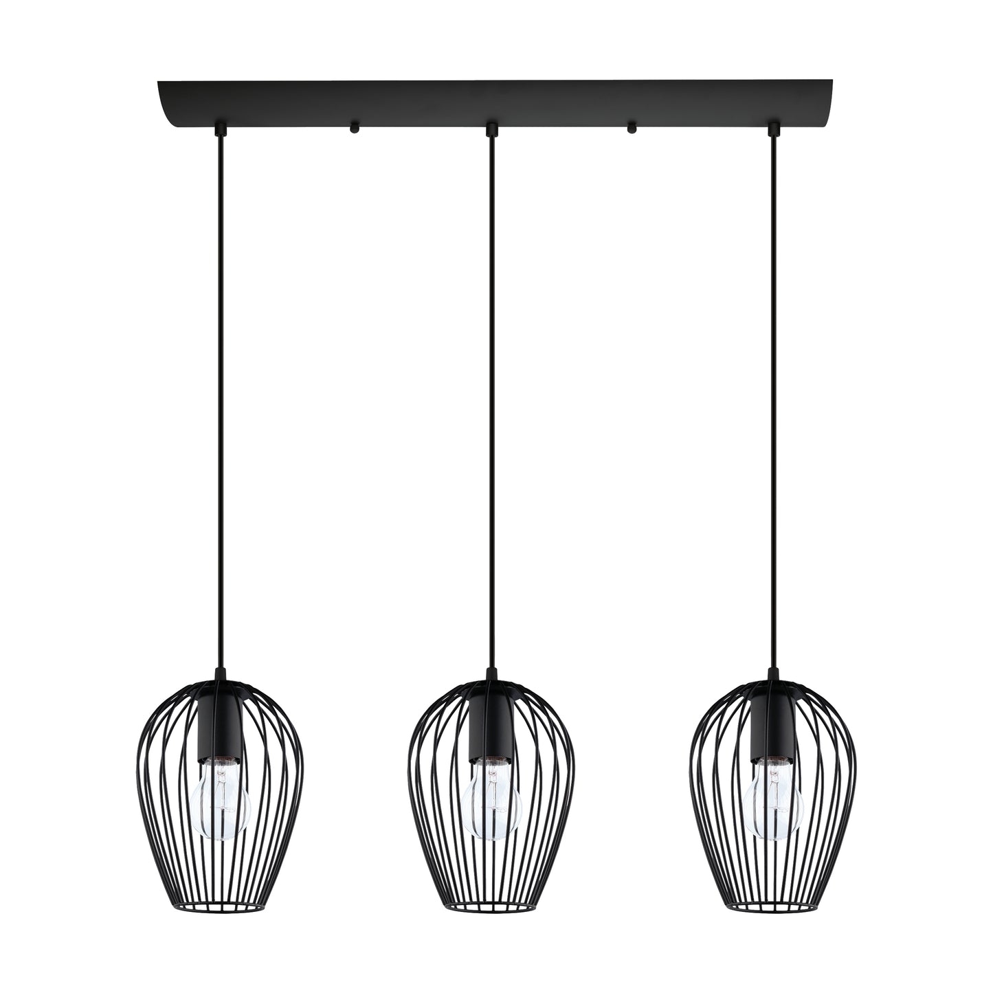 Newtown 3-Light Black Linear Ceiling Pendant
