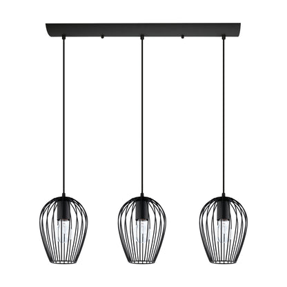 Newtown 3-Light Black Linear Ceiling Pendant