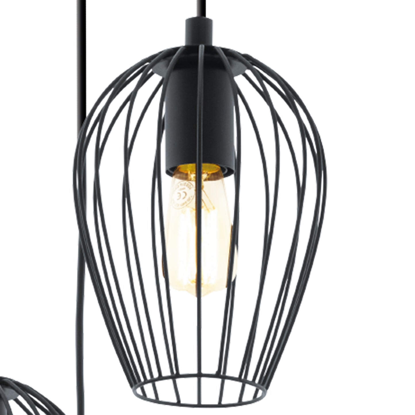 Newtown 3-Light Black Round Ceiling Pendant