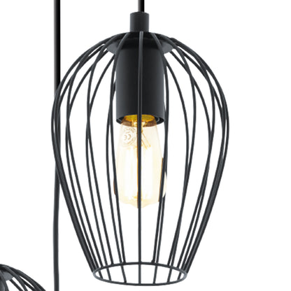 Newtown 3-Light Black Round Ceiling Pendant