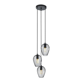 Newtown 3-Light Black Round Ceiling Pendant