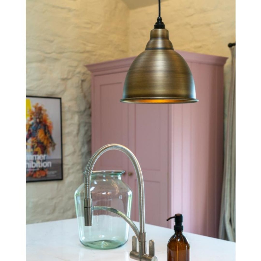 From the Anvil Aged Brass Brindley Pendant Ceiling Light