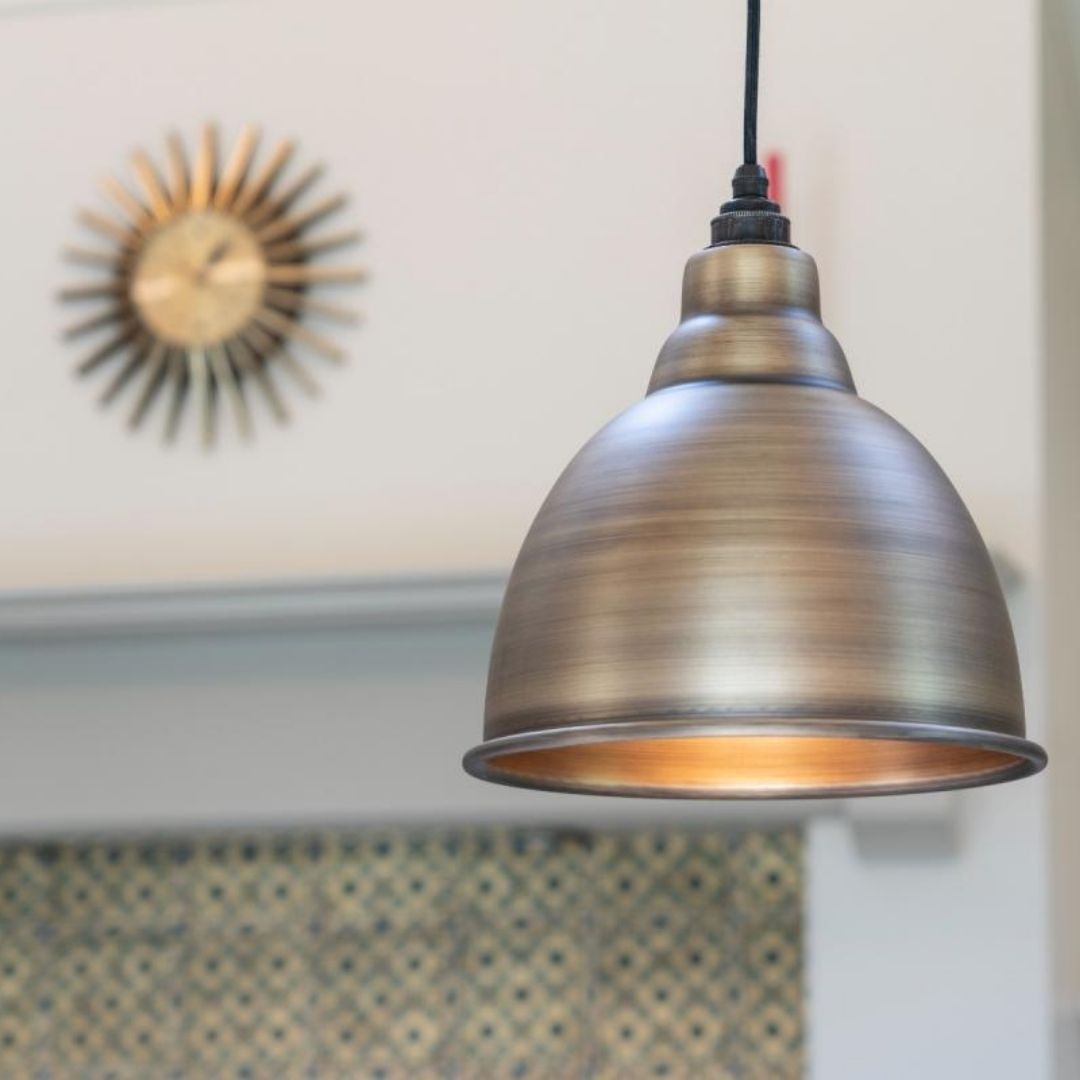 From the Anvil Aged Brass Brindley Pendant Ceiling Light
