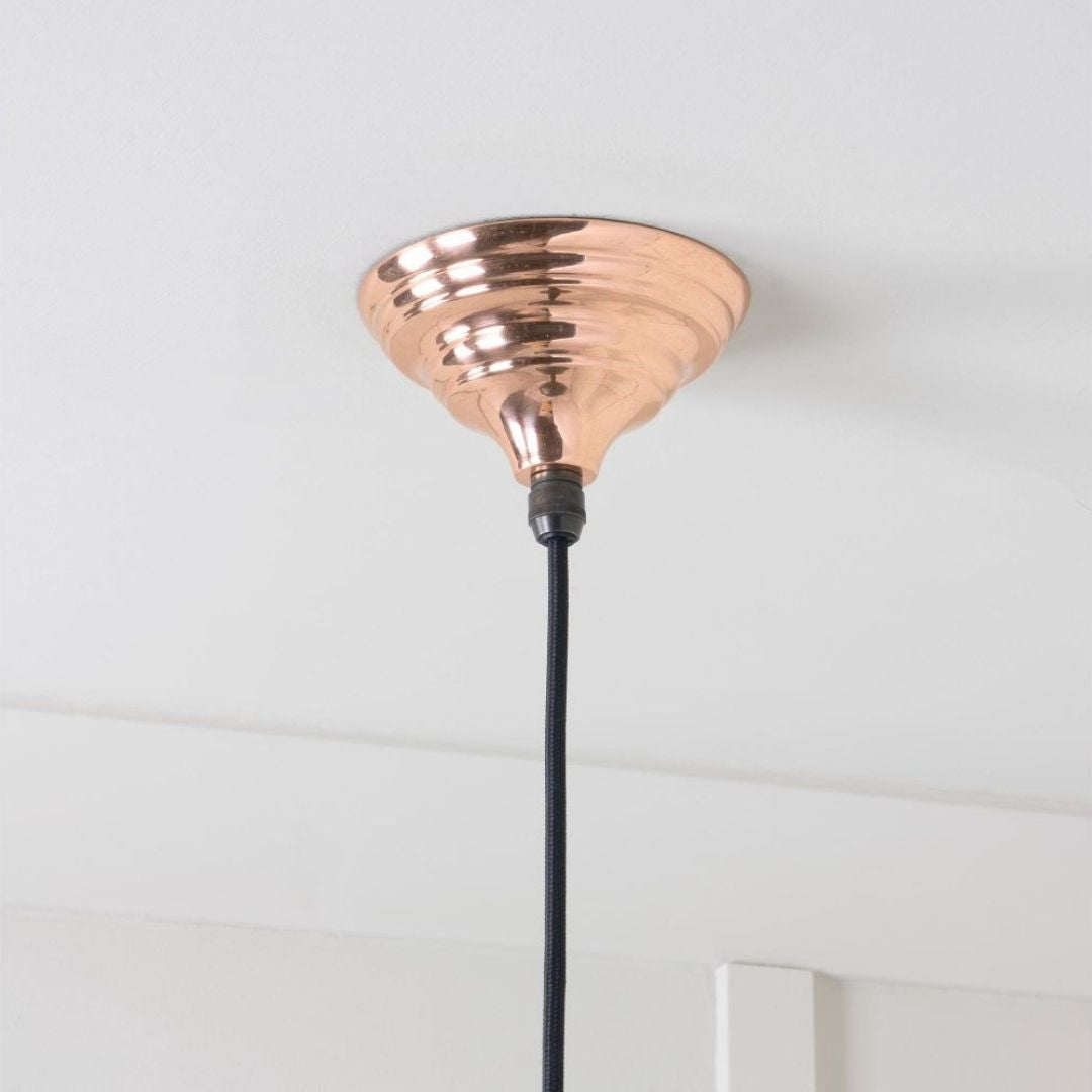 From the Anvil Hammered Copper Brindley Pendant Ceiling Light