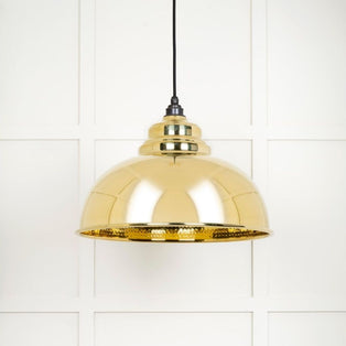 From the Anvil Hammered Brass Harborne Pendant Ceiling Light