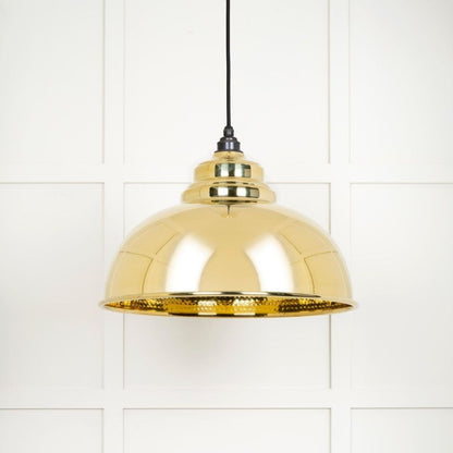 From the Anvil Hammered Brass Harborne Pendant Ceiling Light