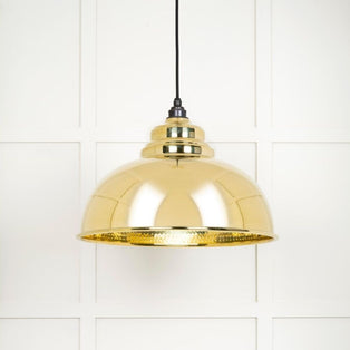 From the Anvil Hammered Brass Harborne Pendant Ceiling Light