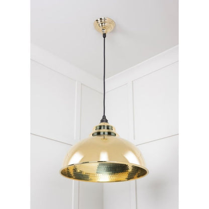 From the Anvil Hammered Brass Harborne Pendant Ceiling Light