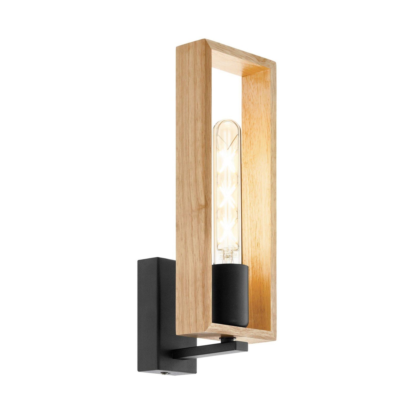 Littleton Black and Wood Wall Light