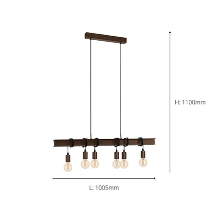 Townshend Steel 6 Light Ceiling Bar