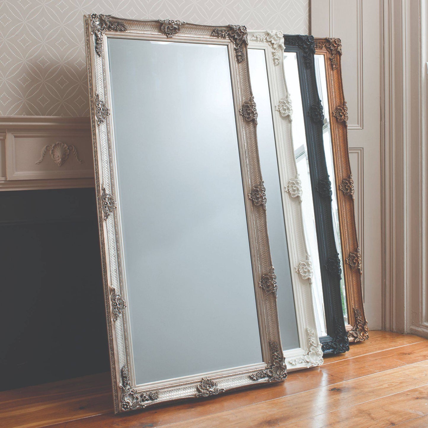 Abbey 65x31cm Leaner Silver Mirror