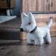 Dog herringbone Grey Doorstop