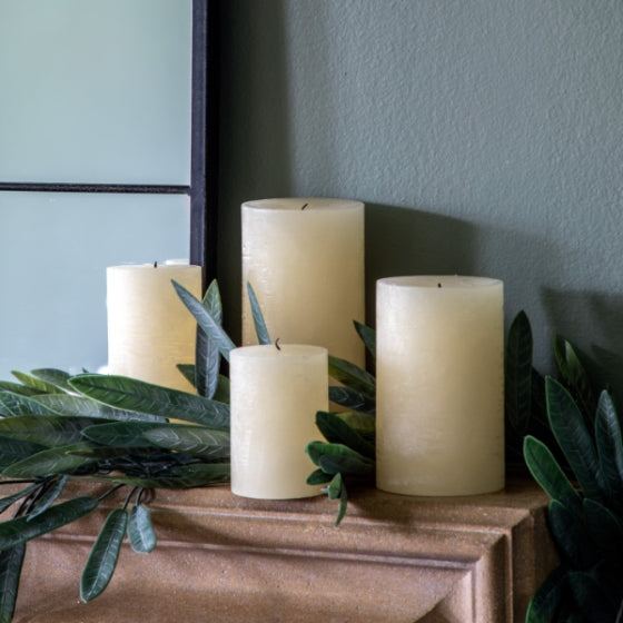 Rustic Large Pillar Candle in Ivory