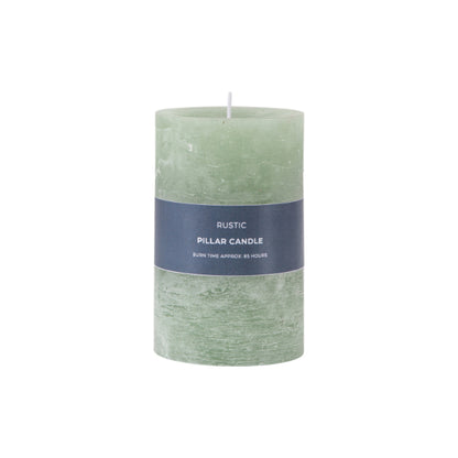 Rustic Tall Pillar Candle Sage 14cm