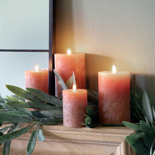 Rustic Pillar Candle Amber 70x140 mm