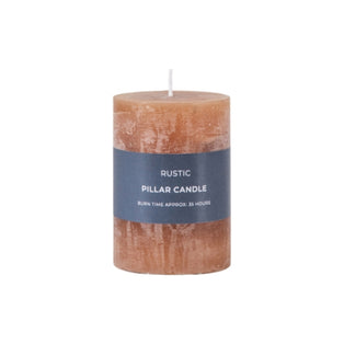 Rustic Small Pillar Candle in Amber