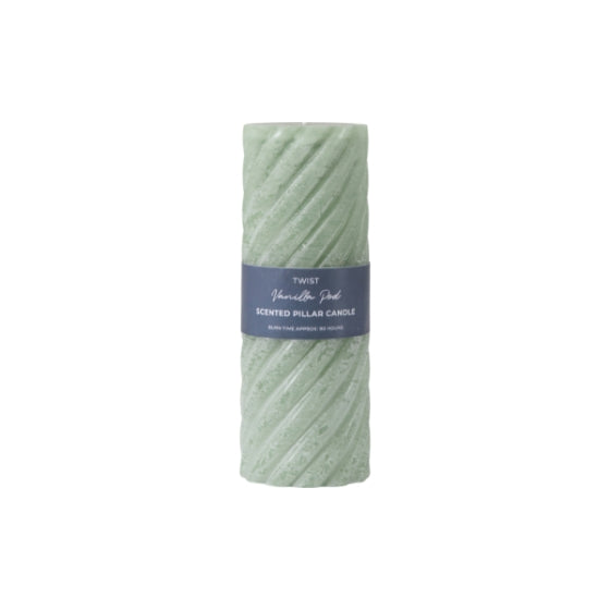 Pillar Large Twist Candle in Sage