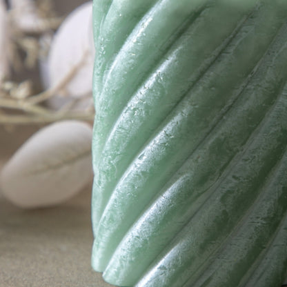 Pillar Large Twist Candle in Sage