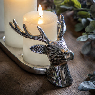 Stag Antique Finish Candle Holder