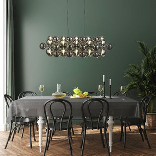 Berry 25 Light Chrome and Smoked Glass Linear Ceiling Pendant