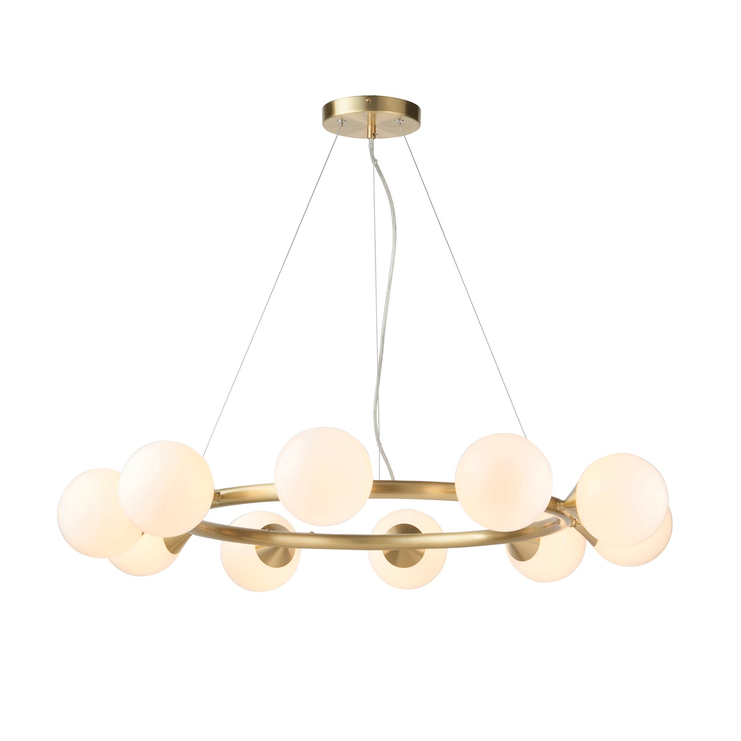 Ring 10 Light Pendant Satin Brass