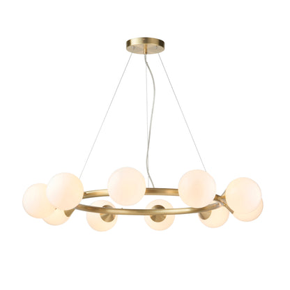 Ring 10 Light Pendant Satin Brass