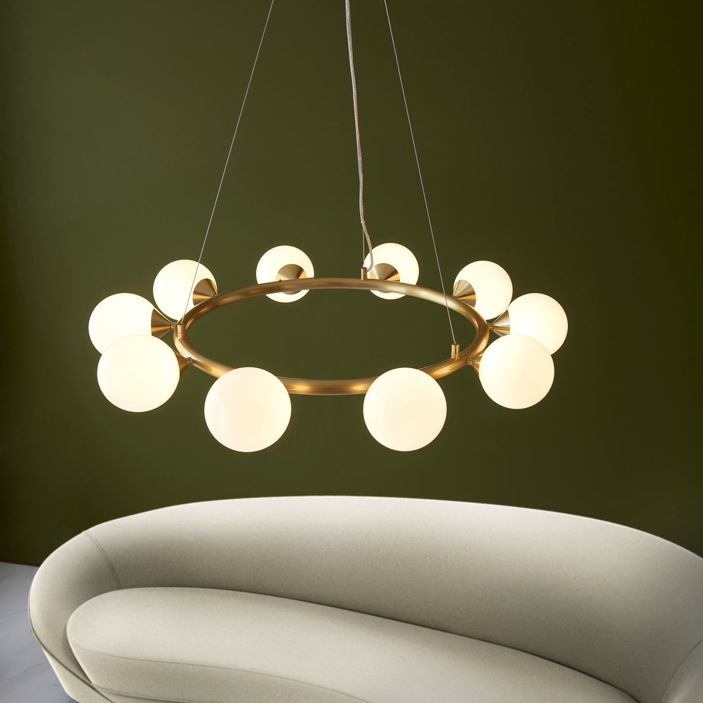 Ring 10 Light Pendant Satin Brass