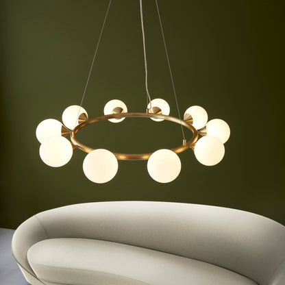 Ring 10 Light Pendant Satin Brass