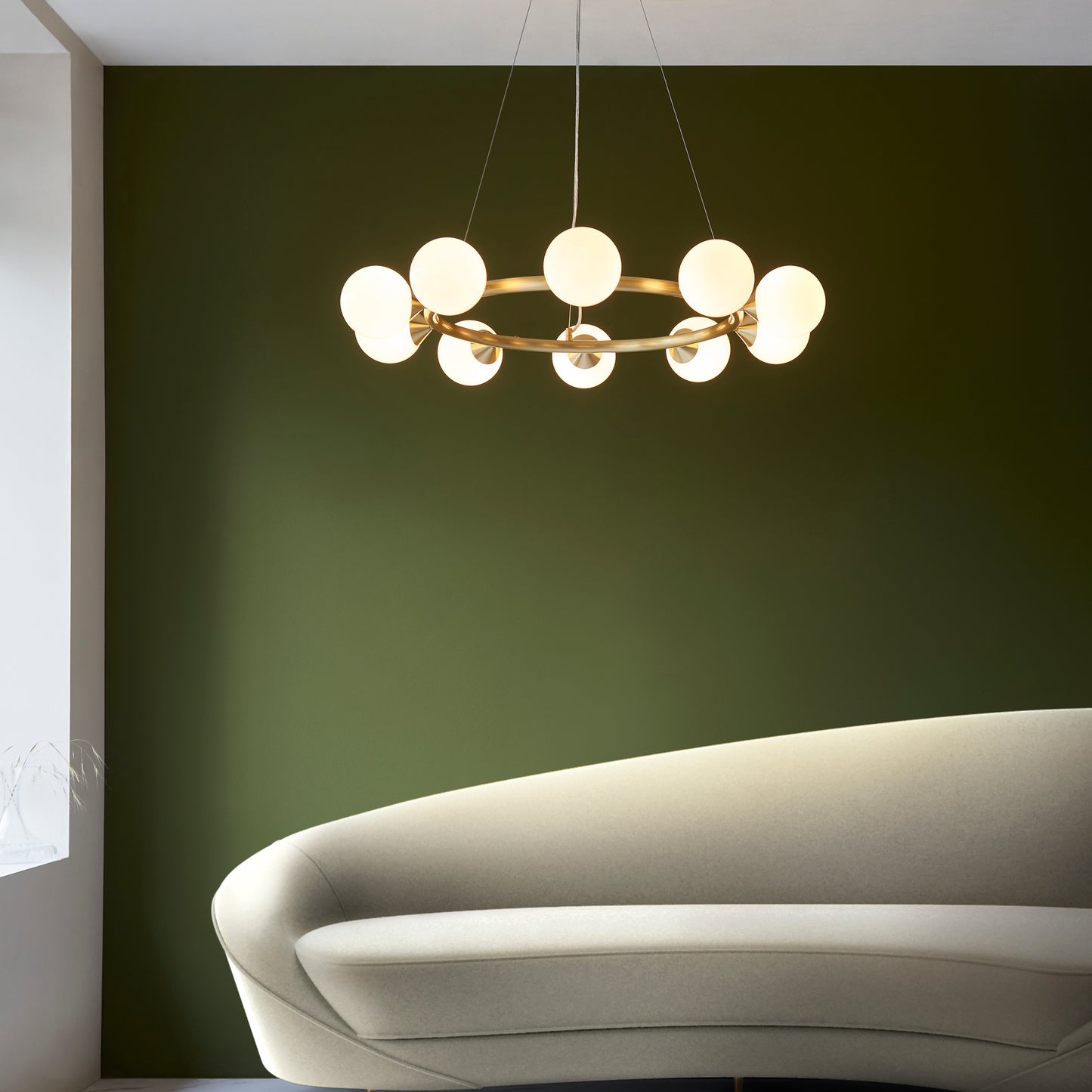 Ring 10 Light Pendant Satin Brass