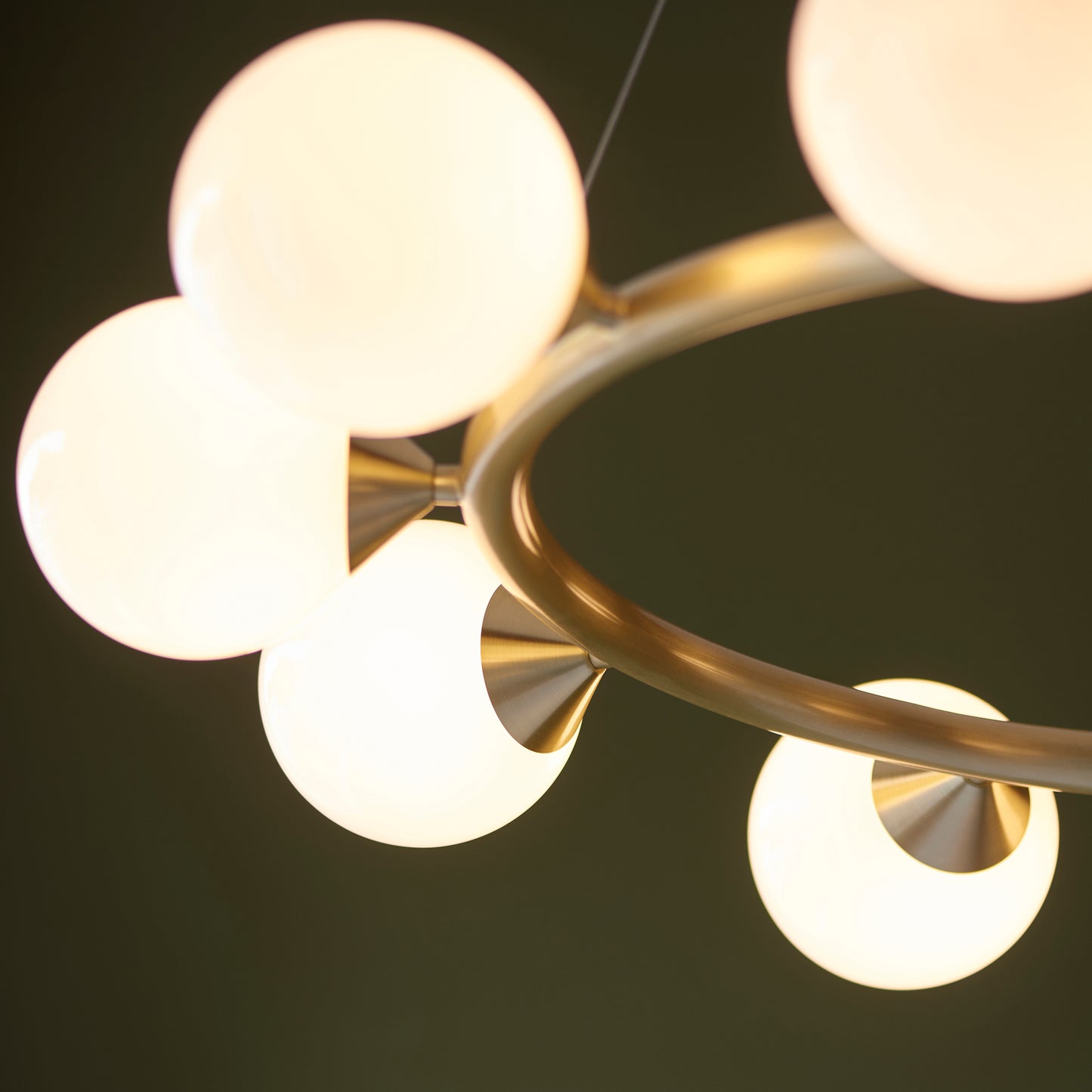 Ring 10 Light Pendant Satin Brass