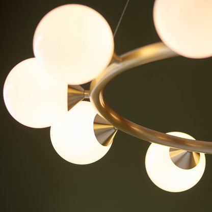 Ring 10 Light Pendant Satin Brass