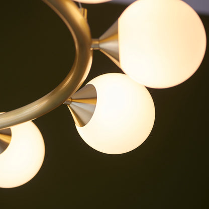 Ring 10 Light Pendant Satin Brass