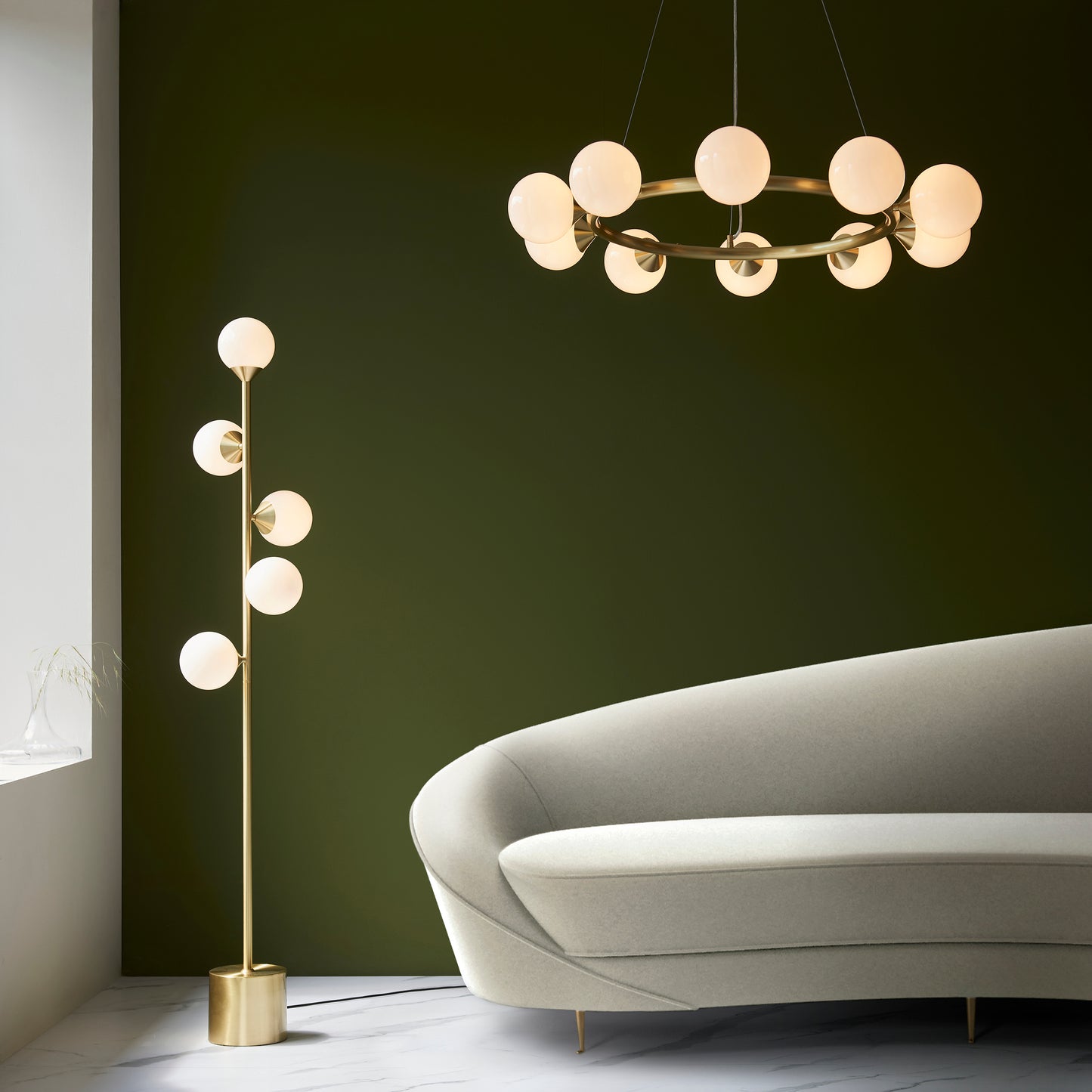 Ring 10 Light Pendant Satin Brass