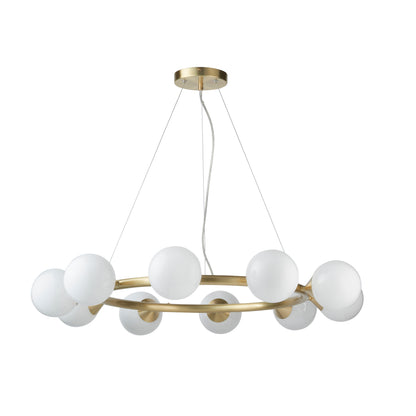 Ring 10 Light Pendant Satin Brass