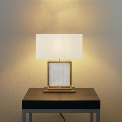 Clarendon Gold & Glass Table Lamp with White Shade