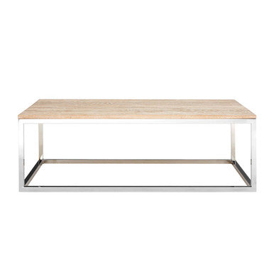 Hampstead Oak Wood and Silver Finish Coffee Table