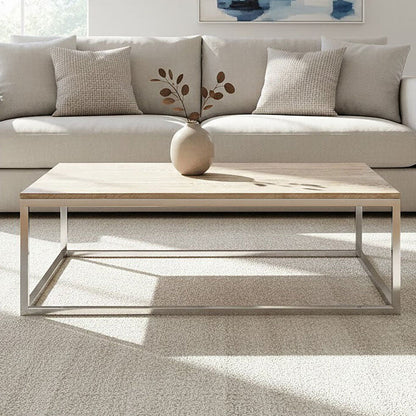 Hampstead Oak Wood and Silver Finish Coffee Table