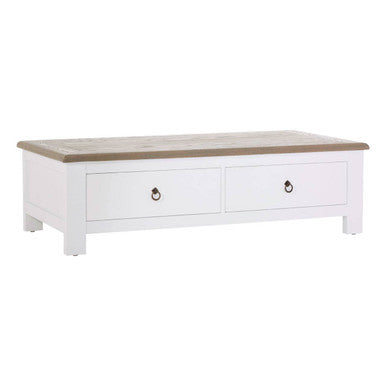 Hampstead White and Oak Wood 2 Drawer Coffee Table