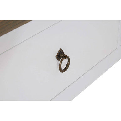 Hampstead White and Oak Wood 2 Drawer Coffee Table