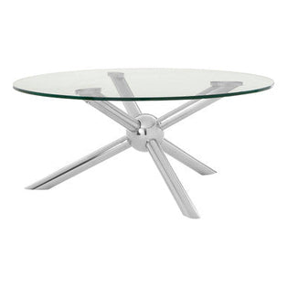 Novo Clear Glass and Silver Finish Coffee Table