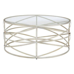 Rubia Clear Glass and Silver Finish Coffee Table
