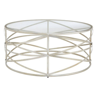 Rubia Clear Glass and Silver Finish Coffee Table