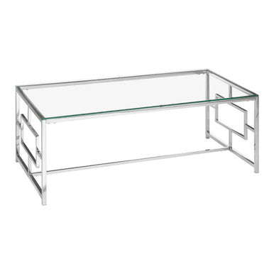 Allure Silver Finish Rectangular Coffee Table