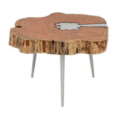 Almora Acacia Wood Log Coffee Table with Live Edge