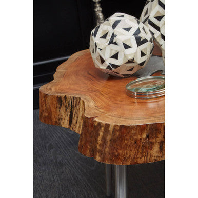 Almora Acacia Wood Log Coffee Table with Live Edge