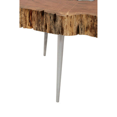 Almora Acacia Wood Log Coffee Table with Live Edge
