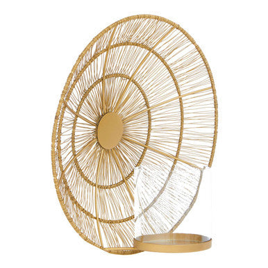 Gold Wire Wall Sconce Candle Holder