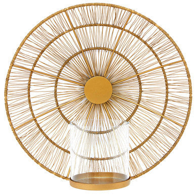 Gold Wire Wall Sconce Candle Holder